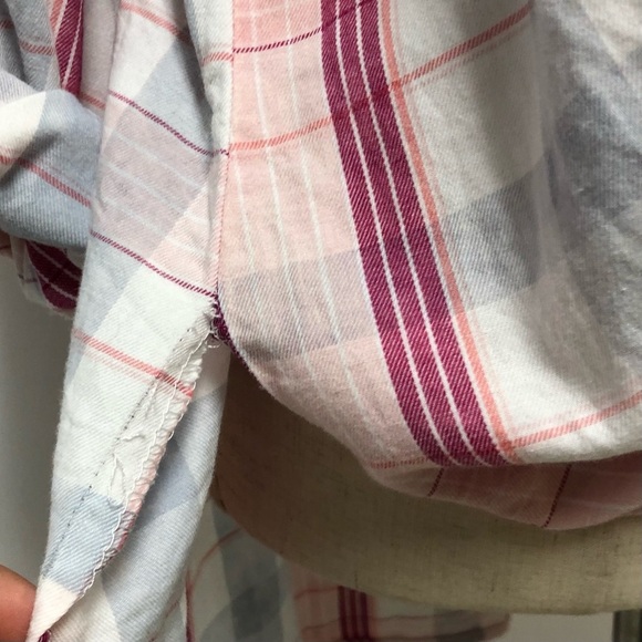 ➕ True Craft Plaid Button Down Tie Front Shirt 2X - Picture 4 of 9